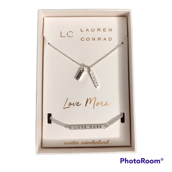 LC Lauren Conrad Jewelry - New LC Lauren Conrad Love More Necklace & Bracelet Jewelry Set Winter Wonderland